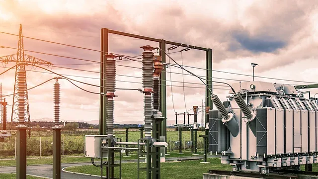 Substation at sunset.