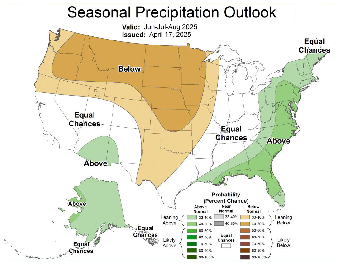 Precipitation outlook as of April 17, 2025